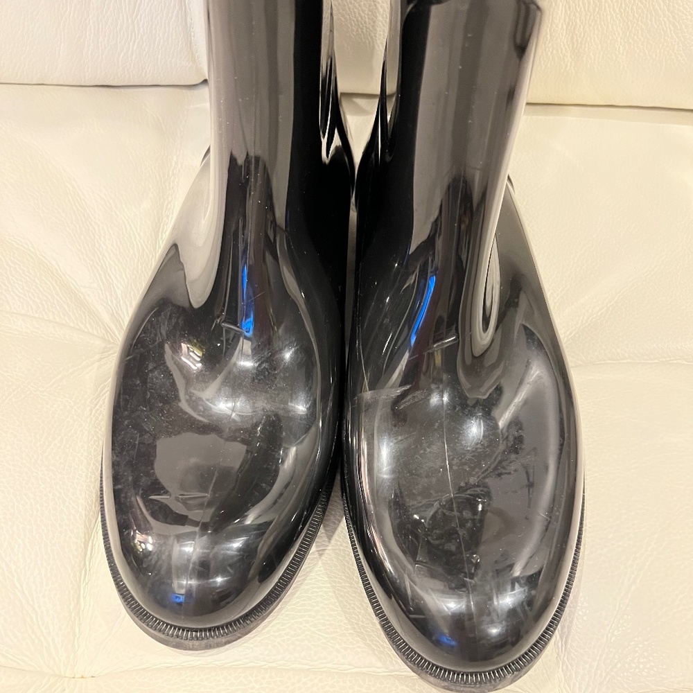 Louis Vuitton Long Black Shiny Rain Boots, Size 38 - Picture 3 of 6